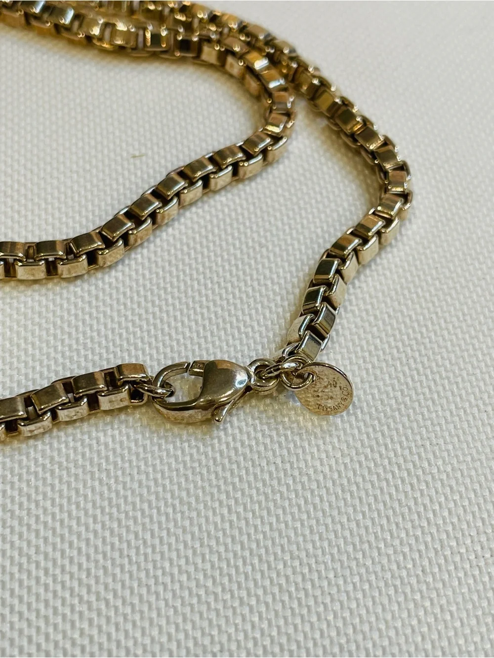 Tiffany & Co. 925 Sterling Silver  Venetian Link Chain Necklace 18